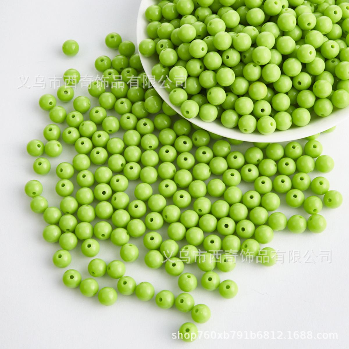 6-16mm Acrylic round Beads Solid Color Mixed Color Straight Hole Plastic round Beads DIY Handmade Beaded Jewelry Accessories