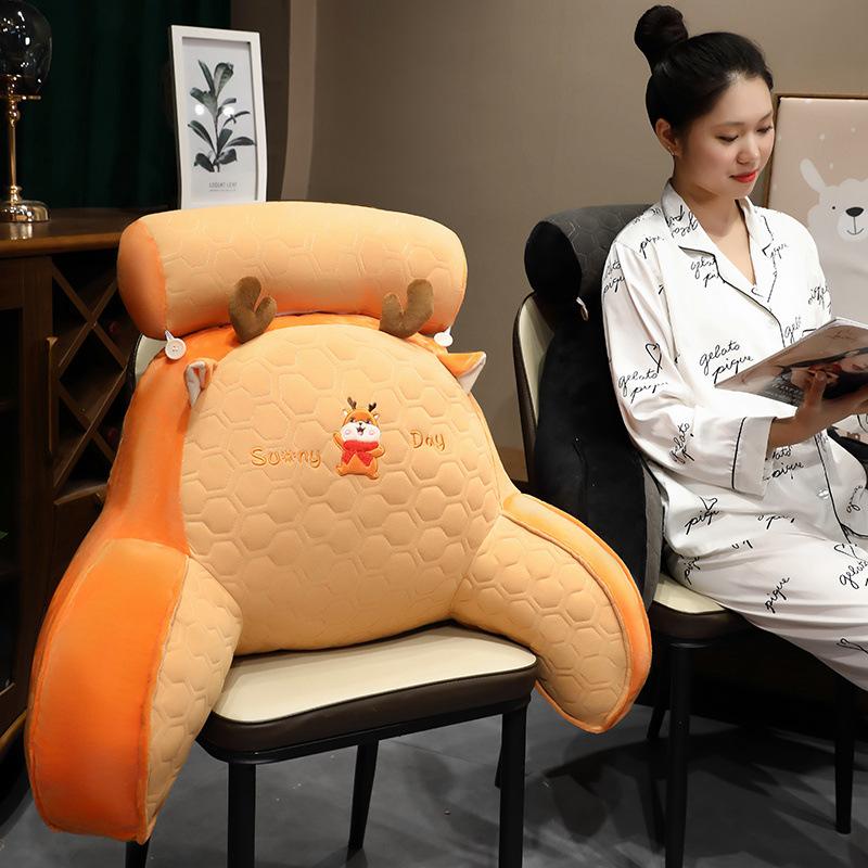 winter warm latex pillow bedside cushion girls' bed reading waist pillow student dormitory soft bag big backrest details Picture