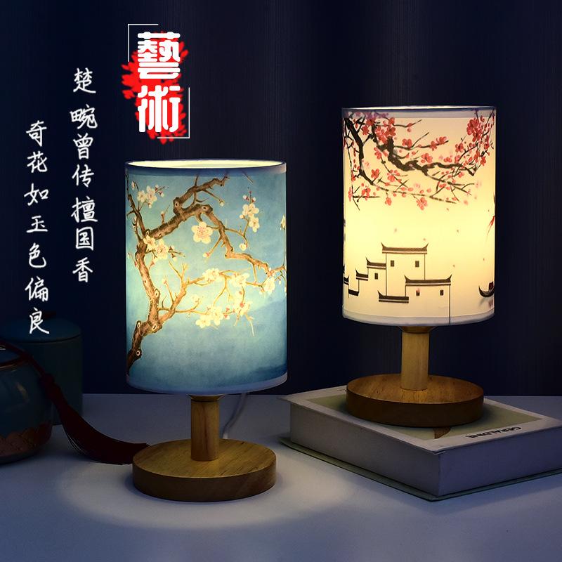chinese style artistic table lamp bedroom sleep bedside lamp vintage ornament dormitory led small night lamp atmosphere creative full figure