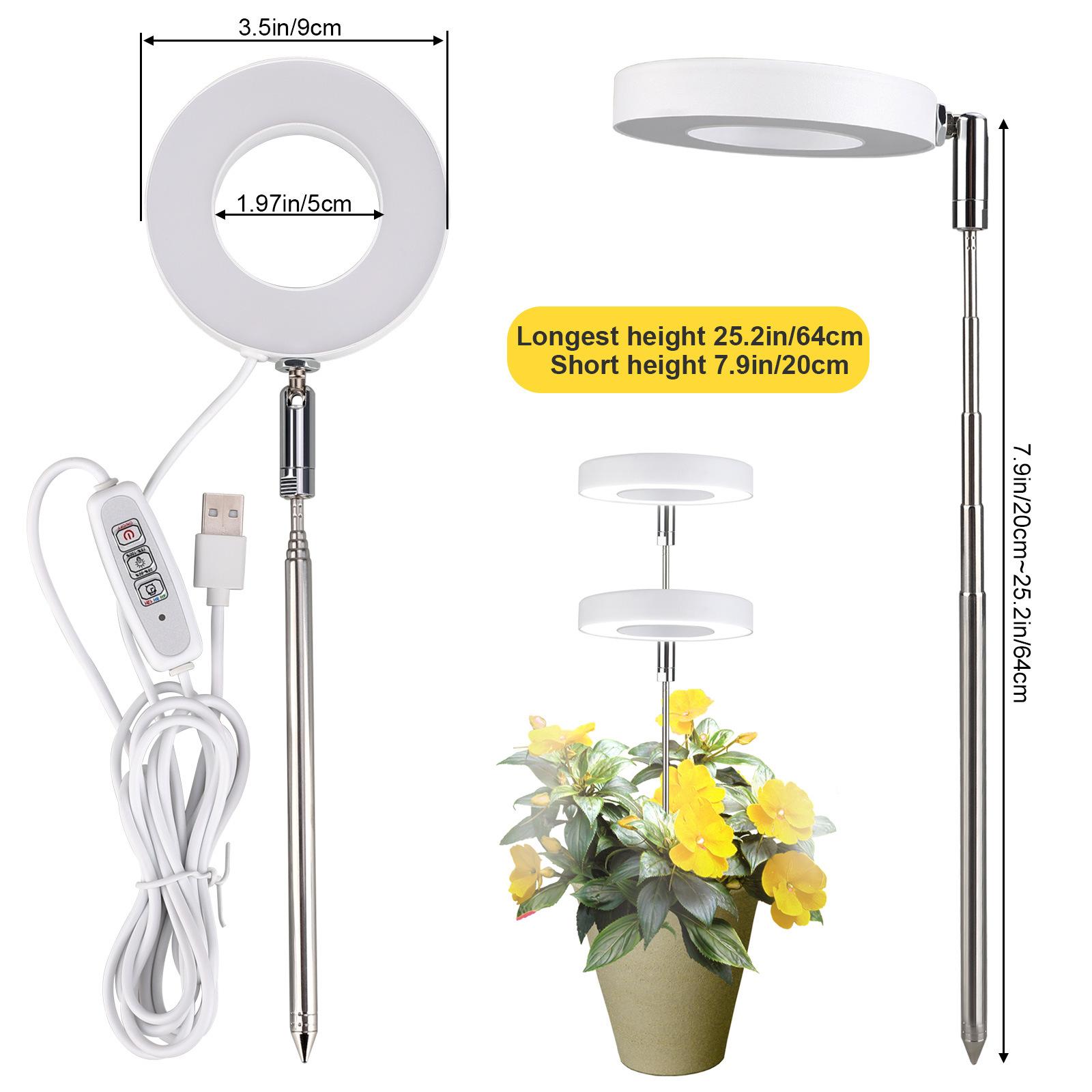 full spectrum indoor solar-like led plant growth lamp succulents flower indoor retractable fill light