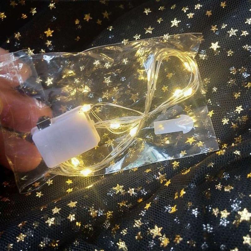 cross-border hot selling christmas ornamental festoon lamp gift box cake decoration copper wire lamp led battery box copper light string details Picture