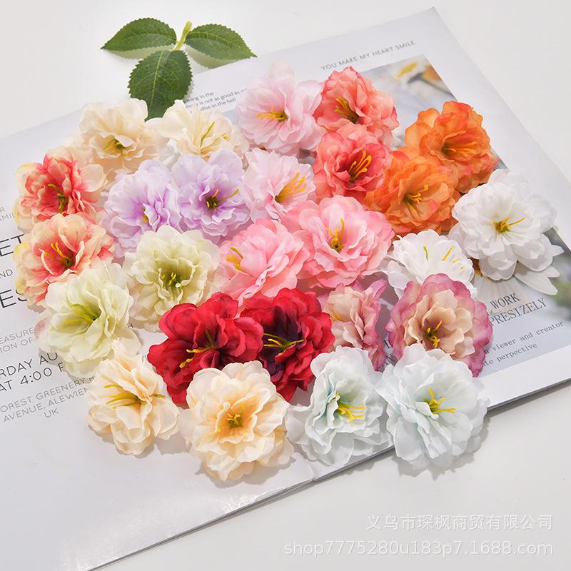 artificial flower apple like flower cherry blossom small peony flower fake flower silk flower diy flower wearing flower headdress wedding home decoration