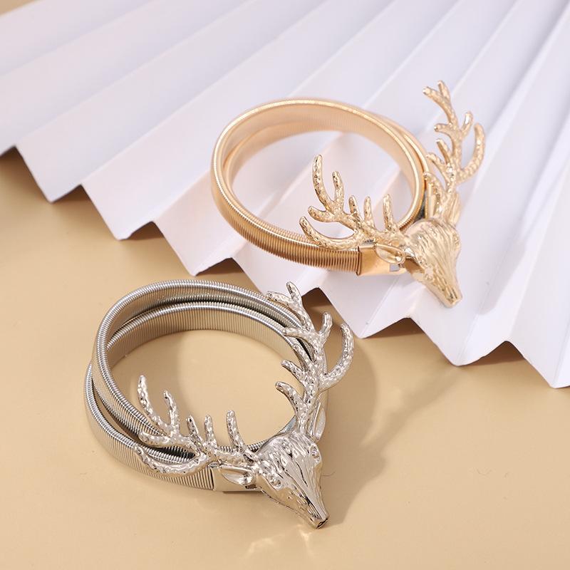 taobao new single deer head decoration metal elastic waist chain women's sweet fashion spring waist chain // d Application Scenario