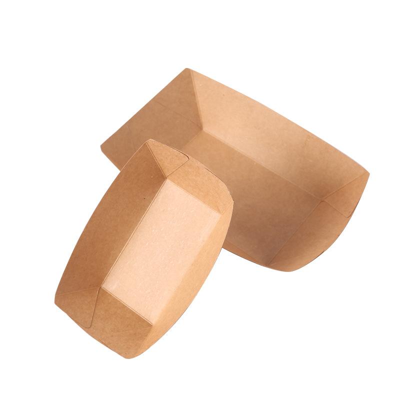 Disposable Lunch Box Kraft Paper Paper Food Tray Paper Box Barbecue Plate French Fries Fried Chicken Yam Pasta Dried Bean Curd to-Go Box Degradable Item Picture