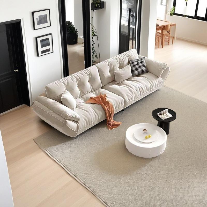 cloud fabric sofa italian minimalist cream internet celebrity lazy sofa large and small apartment type straight row simple cream sofa