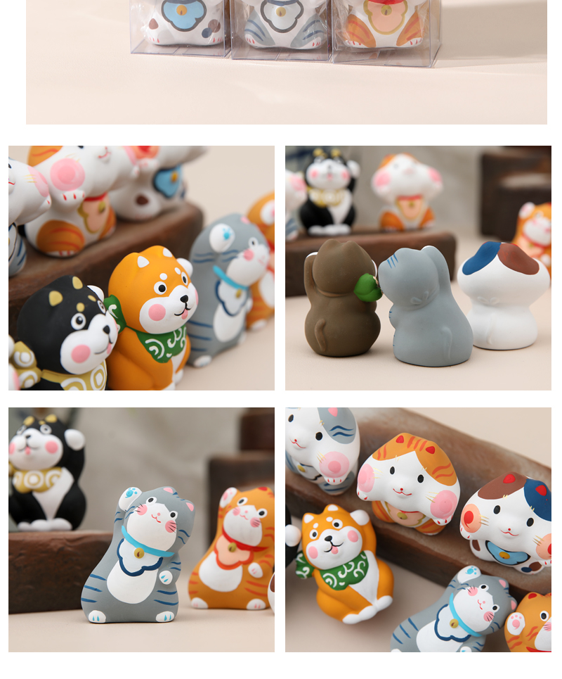 乐喵 陶瓷工艺品开运招财招福手绘可爱招财猫桌面家居送礼小摆件详情10