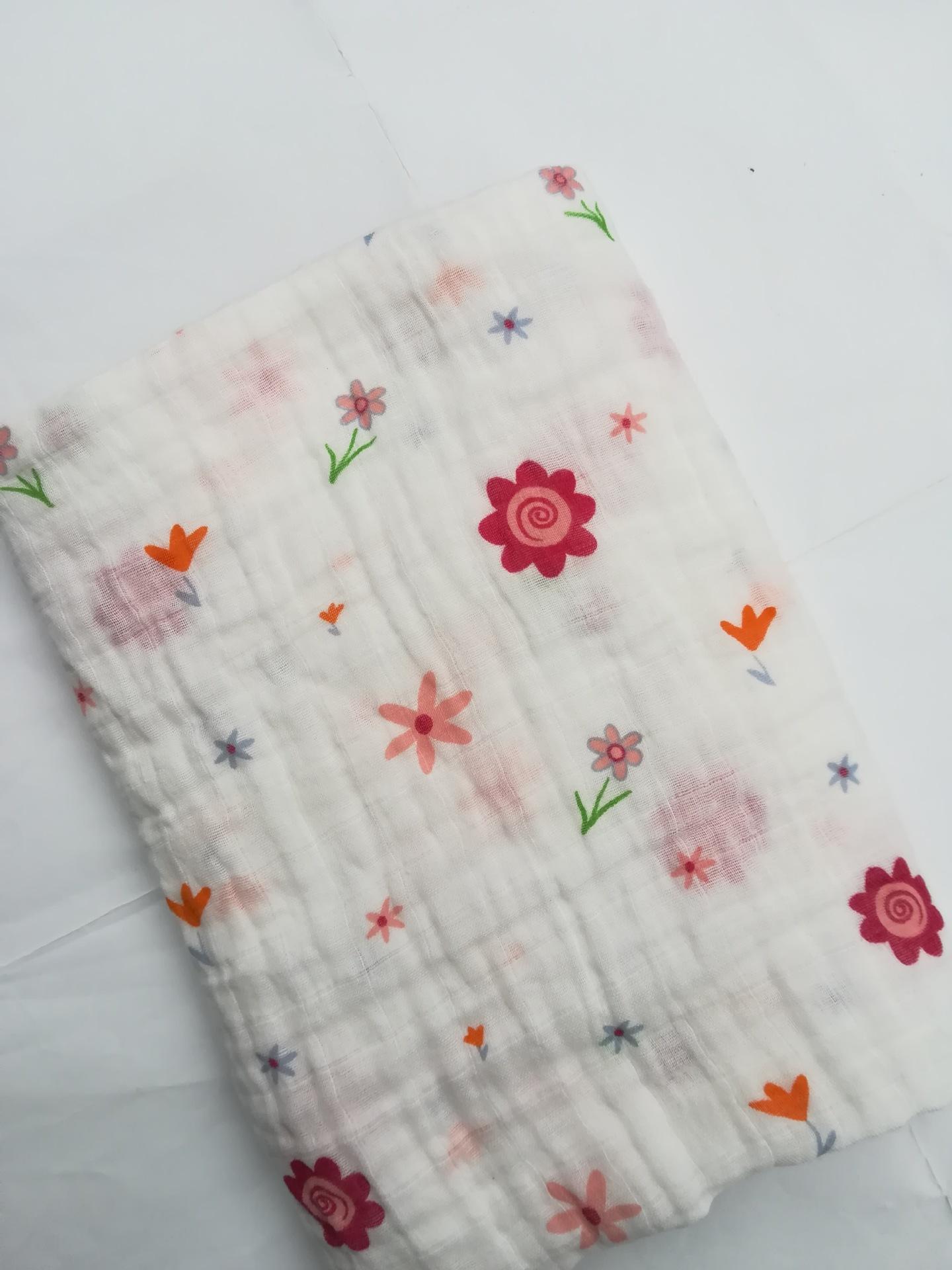 muslin cotton muslim printed double gauze wrap/printed double gauze throw blanket/baby wrap printed details Picture