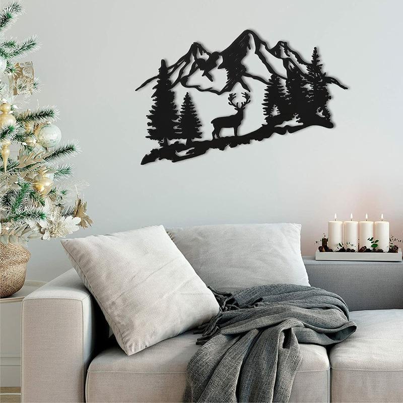 metal deer wall art forest deer wall decoration metal mountain deer house decoration