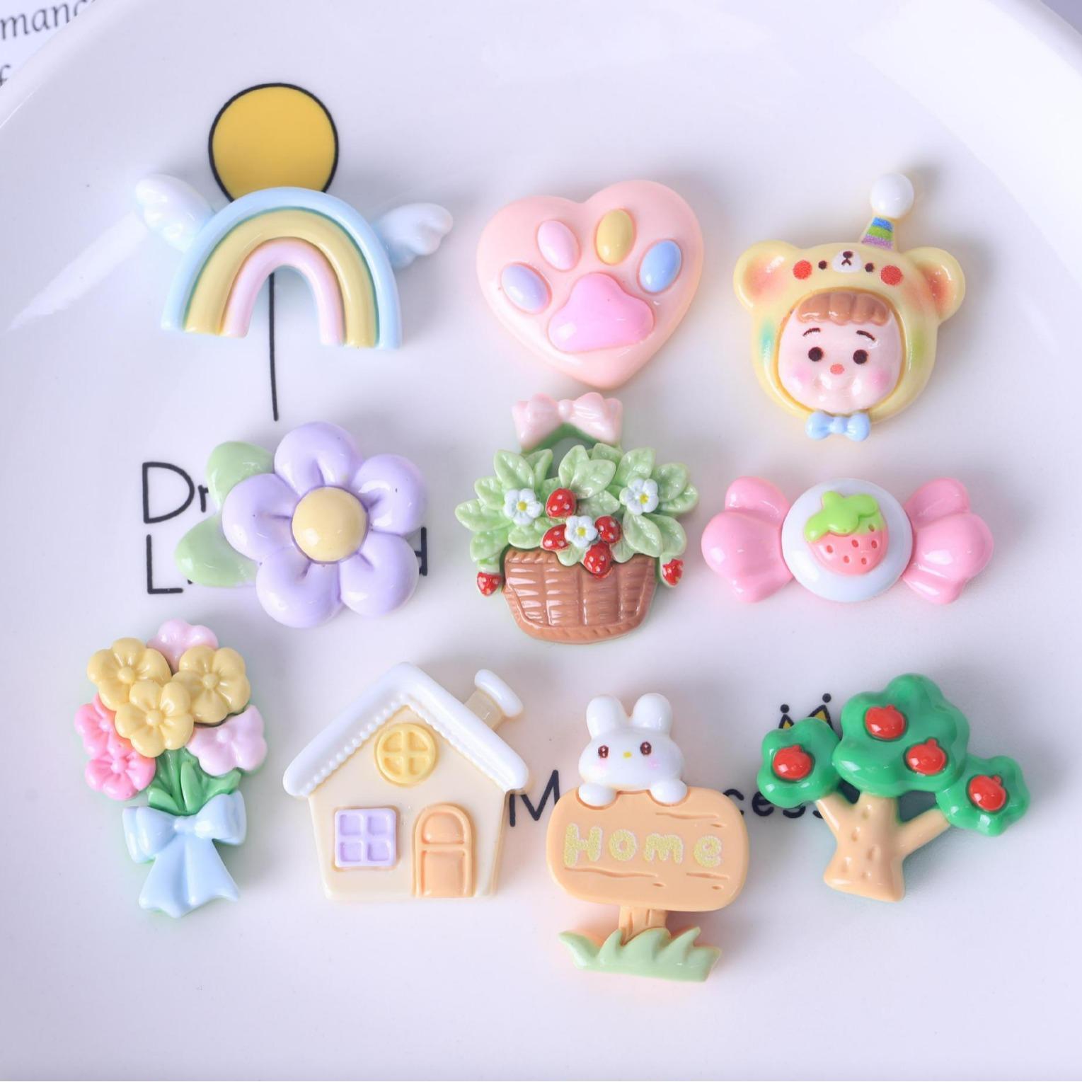 garden home apple tree flower basket bouquet diy resin jewelry accessories cream glue accessories keychain material