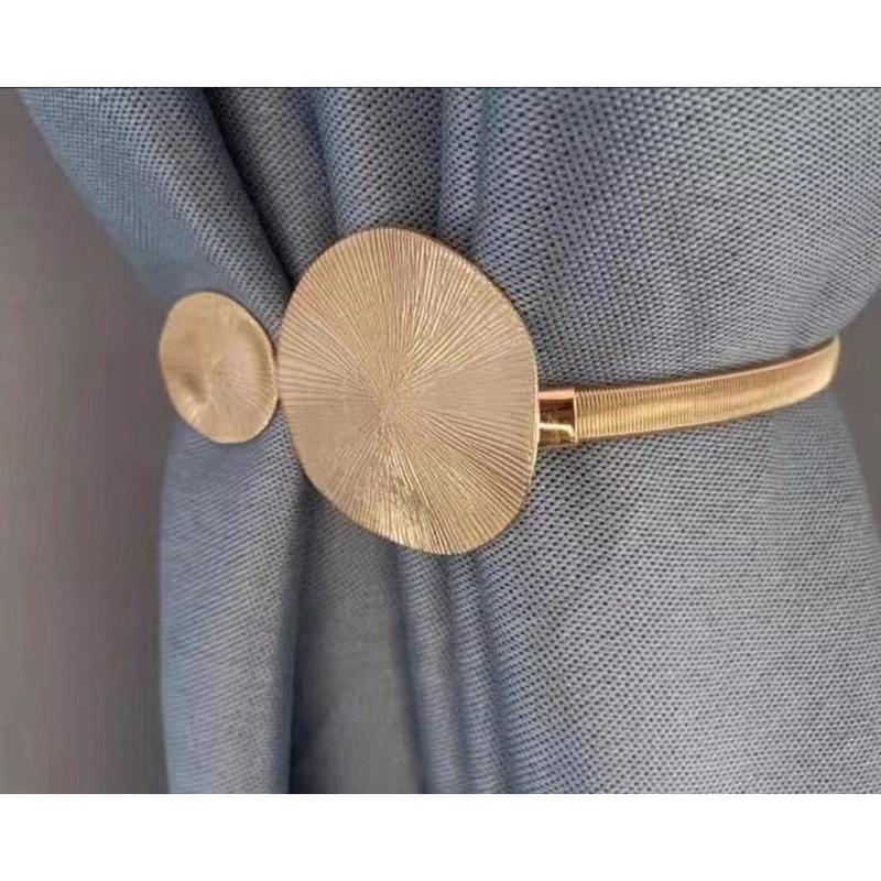curtain light luxury strap metal alloy leaf feather deer head curtain buckle spring buckle punch-free drawstring tie Specification drawing