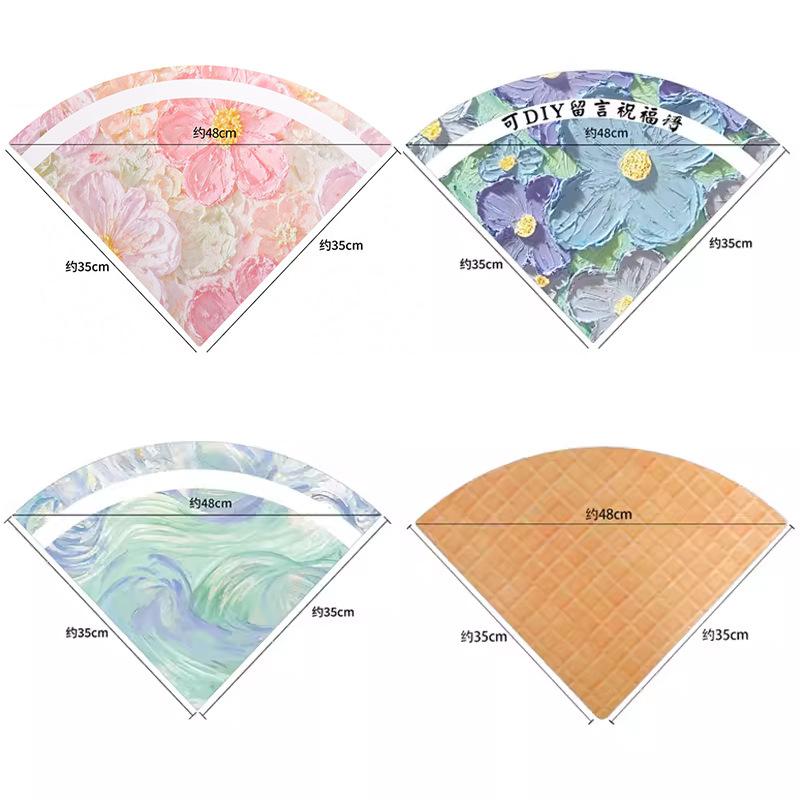 tang de oil painting style creative ice cream cone bouquet wrapping paper thickened cardboard kraft paper floral diy materials full figure