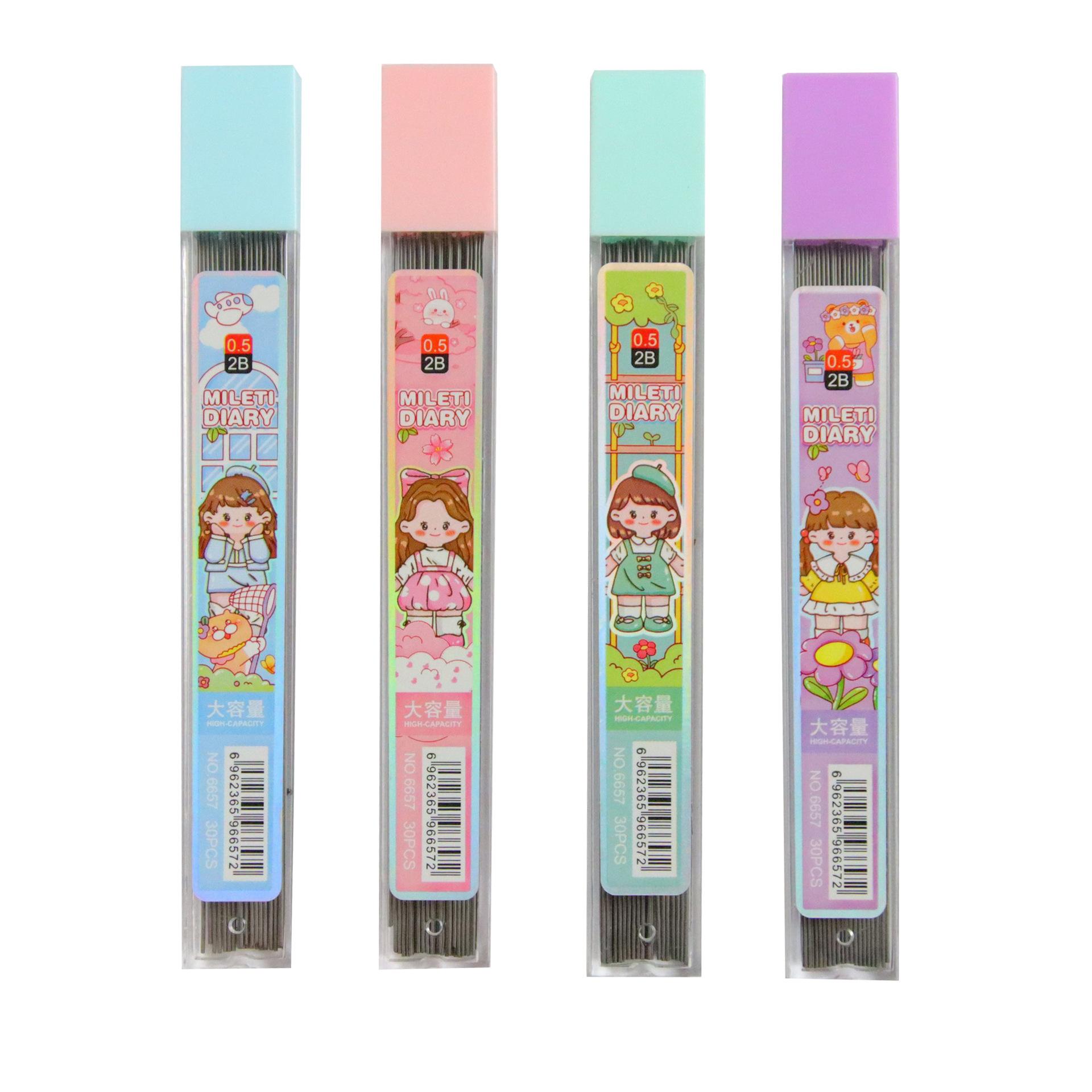 good-looking girl heart mechanical pencil lead retractable pencil accessories refill 0.5 mm2b polymer lead refill stationery wholesale Item Picture
