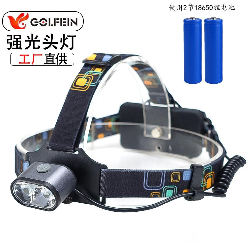 Cross-Border Led Working Headlamp Head-Mounted USB Chargable Lithium Battery Headlamp Waterproof Outdoor Fishing Major Headlamp full figure