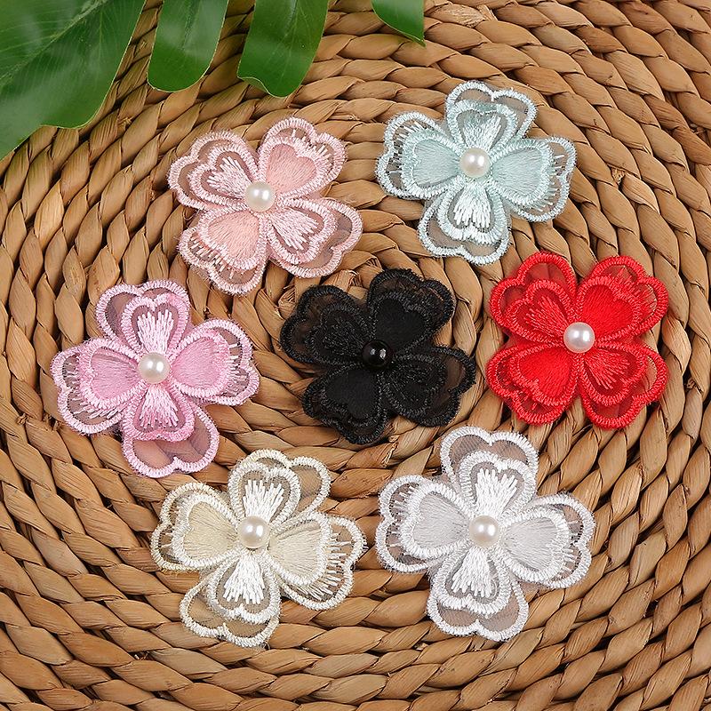 beaded colorful lace floral border organza embroidery flower lace width 5cm