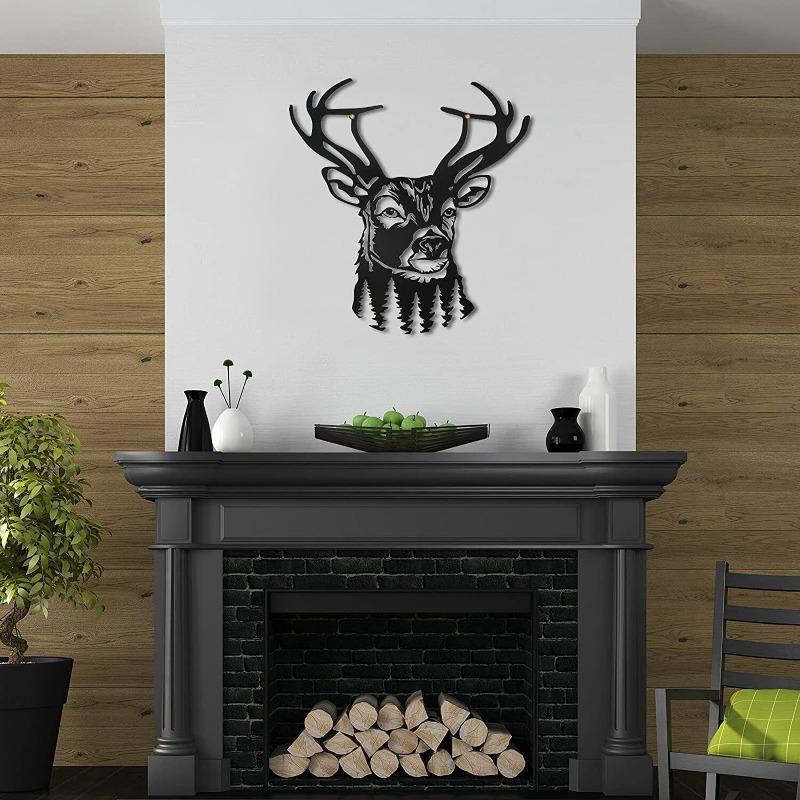 deer wall art country metal wall art metal deer wall decoration farmhouse deer decoration details Picture
