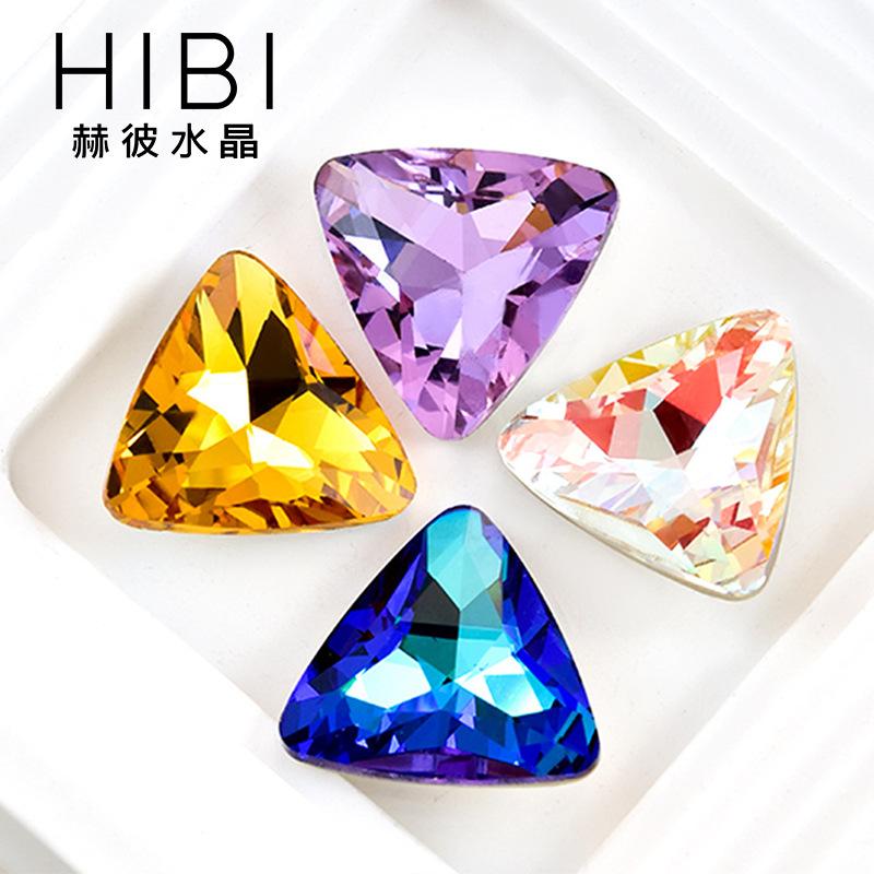 high-end crystal pointed bottom fat triangle fancy shape rhinestone mobile phone diy material phone case beauty stickers rhinestone jewelry accessories