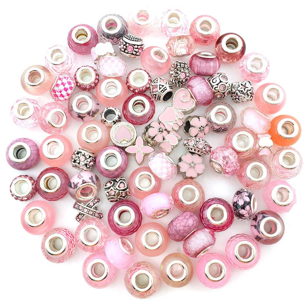hot sale panjia style glass large hole beads series beaded personalized fashionable all-match diy bracelet jewelry accessories