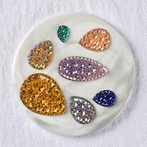 resin water drop bump small square surface resin drill button rhinestone jewelry accessories diy resin sticker diamond wholesale
