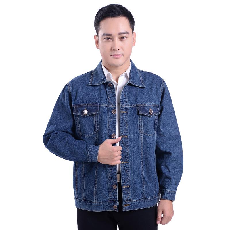 2023 Spring and Autumn Solid Color Welder's Workwear Work Clothes One Piece Dropshipping Denim Shirt Jacket Men's Jacket