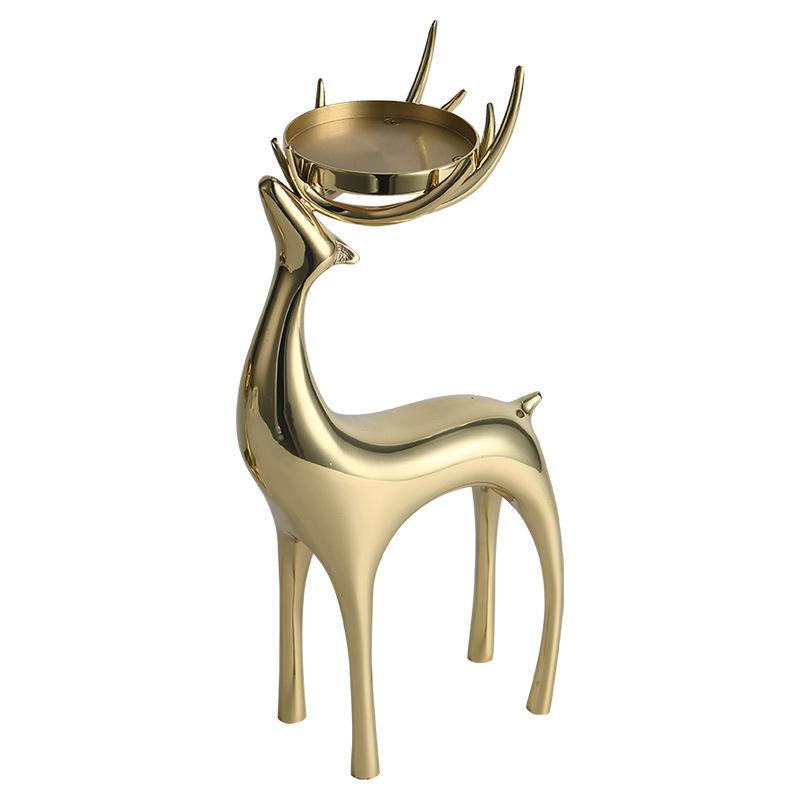 european-style metal candlestick copper deer candle holder gold candle holder retro candle cup crystal decorative crafts ornaments Item Picture