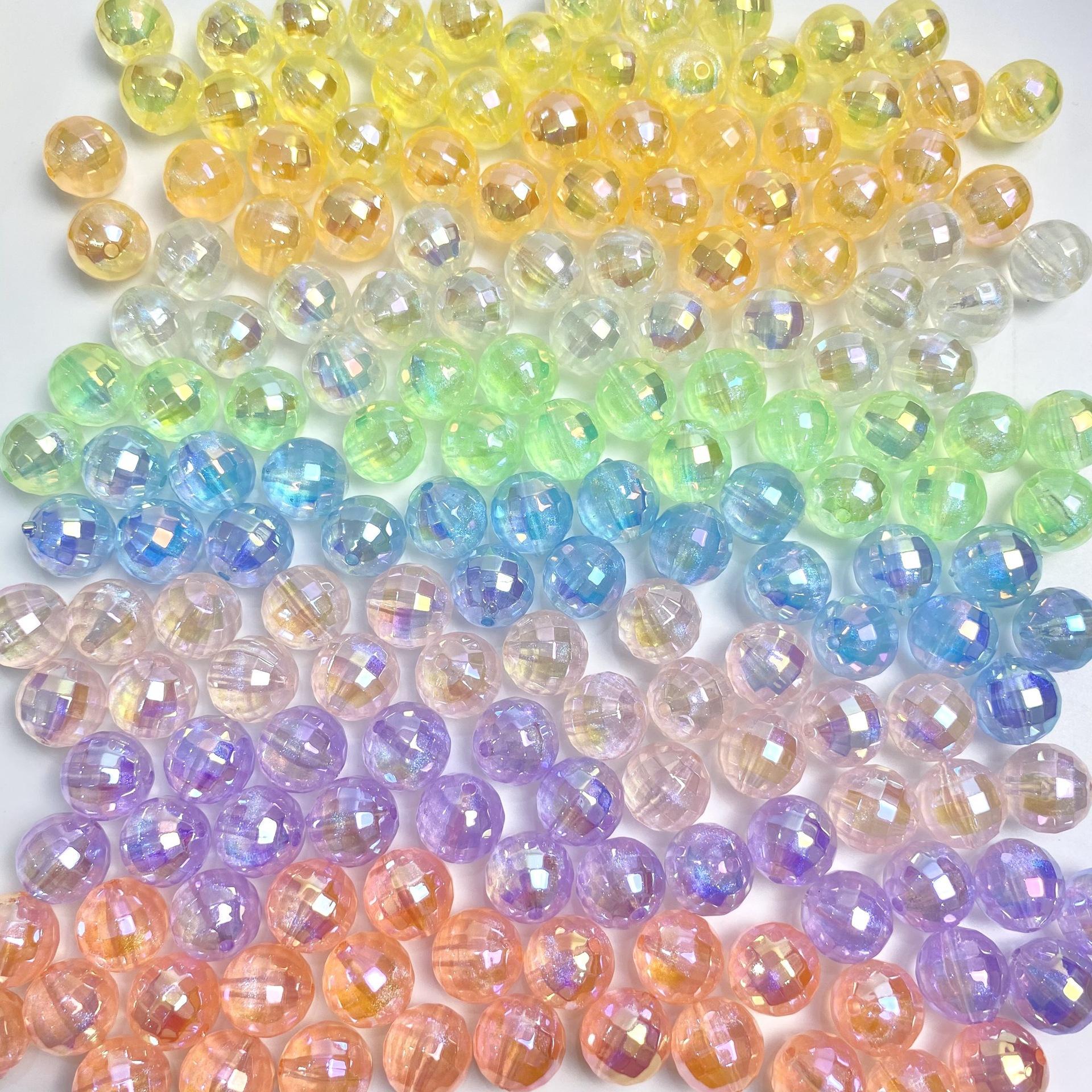 uv plating cut surface earth beads straight hole scattered beads diy handmade mobile phone charm keychain beaded material jewelry accessories