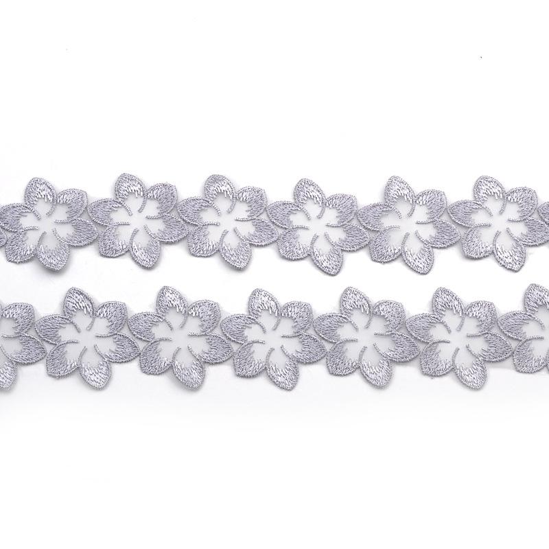 in stock supply 4cm lace multicolor organza net embroidery lace wholesale flower water soluble direct selling Item Picture