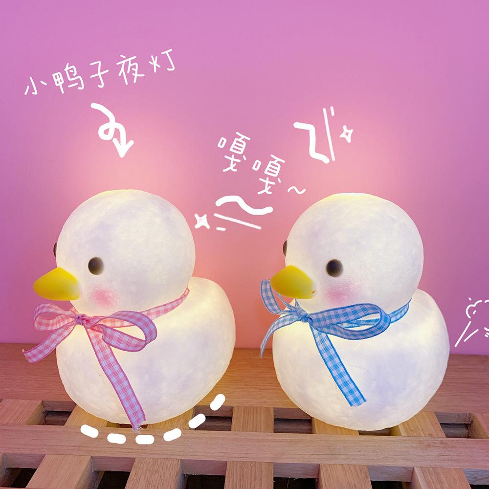 ins bedroom girl led small night lamp cute little duck room bedside lamp decoration dormitory new creative gift full figure