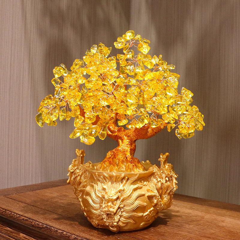 citrine ingot money tree pachira macrocarpa home living room office ornaments opening gifts money tree