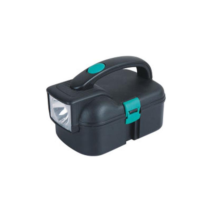 led multi-function toolbox household screwdriver tool with light set tool emergency car repair double-layer toolbox Item Picture