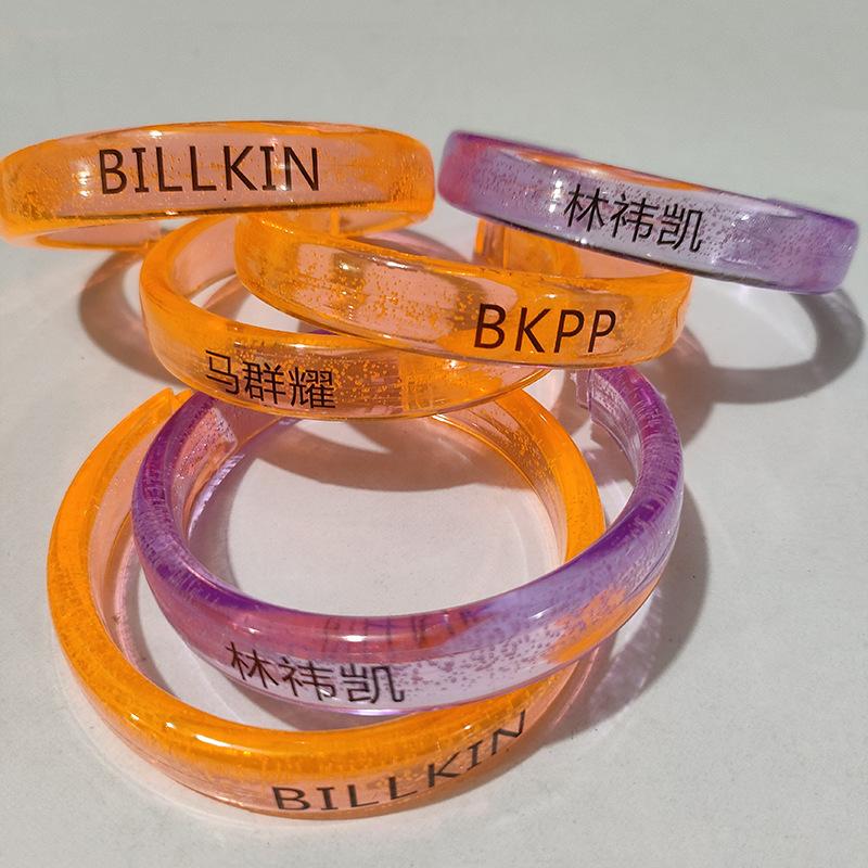new cross-border sales colorful led wide bubble luminous bracelet can be private togo wechat promotional gifts gift Specification drawing