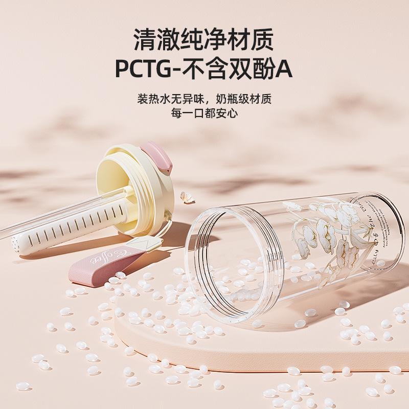 2024 New Lily of the Valley water Cup, high appearance level plastic cup, portable coffee cup, tritan water cup, portable cup Application Scenario