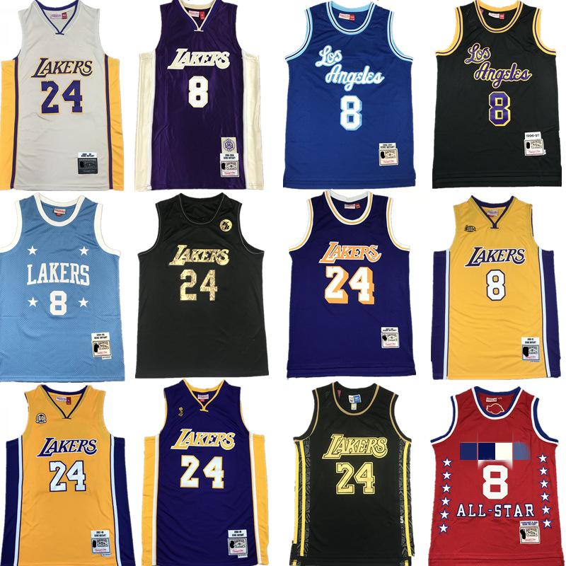 Summer NBA Jersey Lakers 24#23 James Vintage Embroidery Basketball Wear Sports Training Clothes Outfit Men and Women