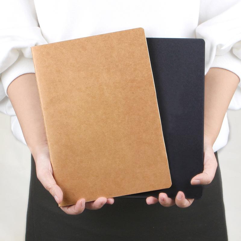b5 kraft paper notebook exercise book notepad customizable logo english noteboy a5 soft copy stitching wholesale details Picture