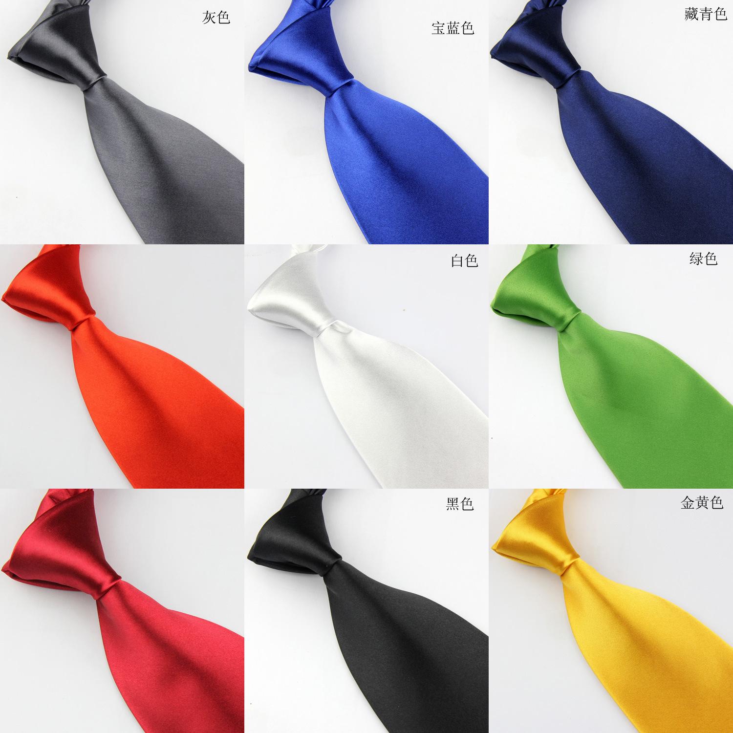 8cm team necktie satin handmade tie men's pure blue tie wedding business monochrome best man