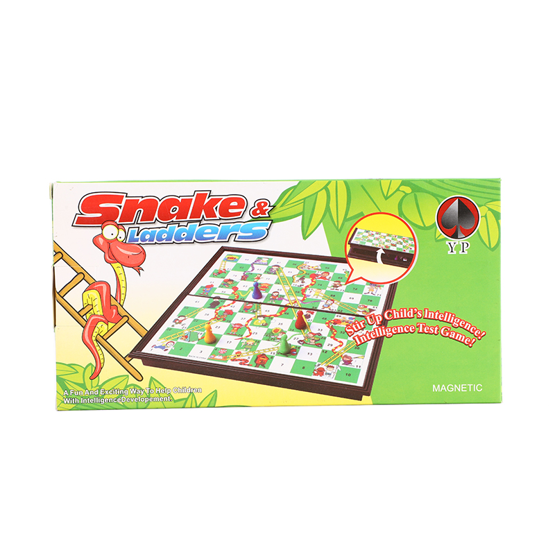 益智游戏亲子蛇棋休闲桌游玩具磁性折叠3D蛇梯棋便携式SNAKE GAME