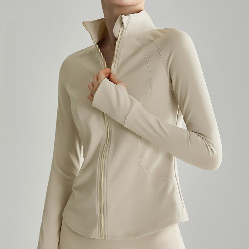 chanton fleece-lined yoga clothes coat women's fall/winter slim slimming cardigan zipper fitness sports jacket women's autumn and winter