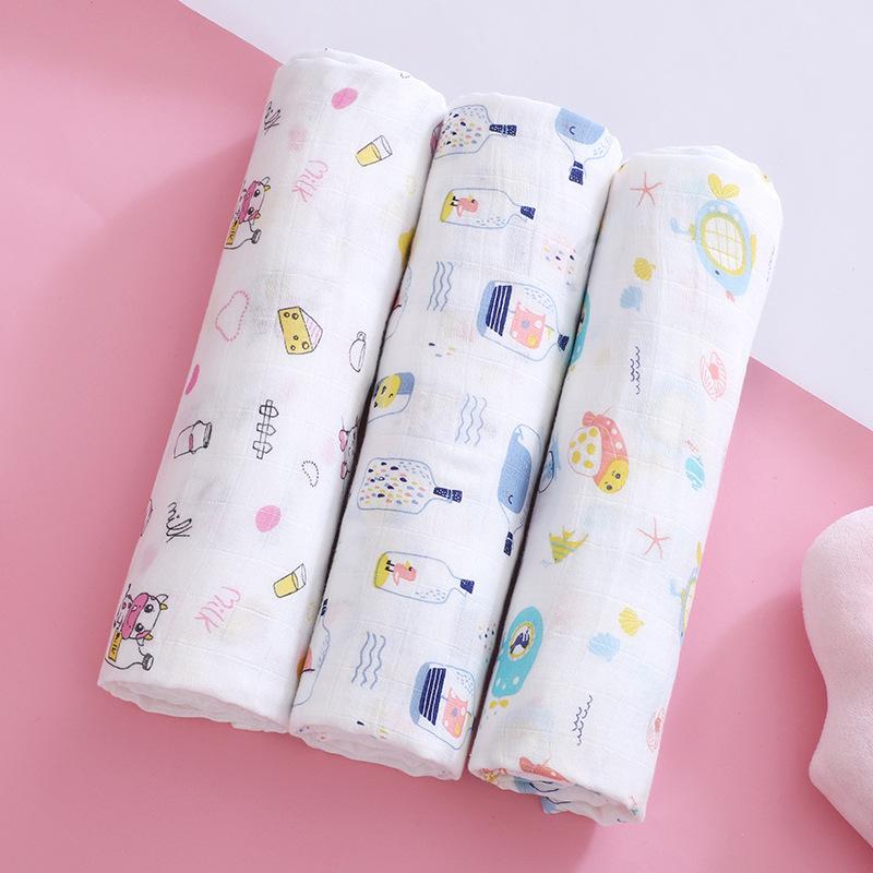 Spot Gauze Scarf Baby Wrapping Blanket Cotton Blanket Double Muslin Newborn Swaddling Towel Summer Blanket full figure