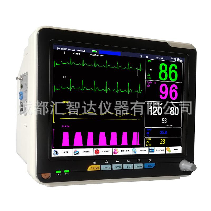 exclusive for export medical products huizhida dj-12nh new 12.1-inch bedside portable multi-parameter ecg monitor Item Picture