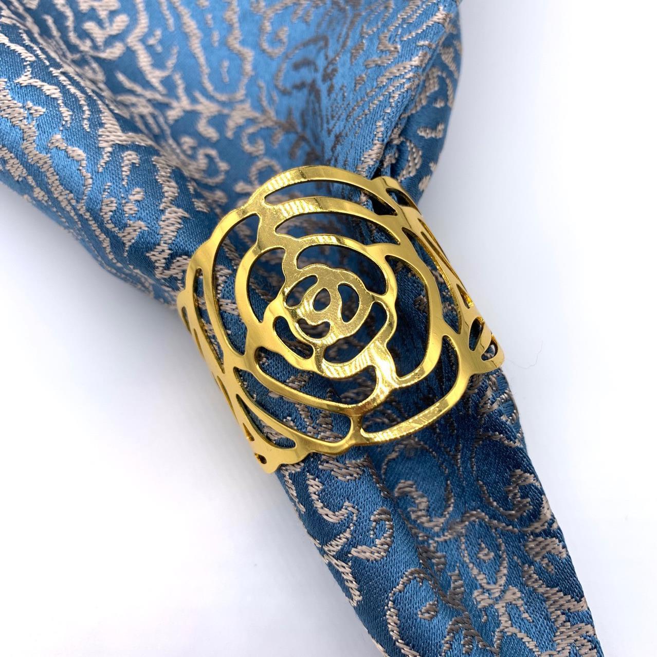 hotel western restaurant deer head rose metal napkin buckle ring napkin ring mouth cloth ring napkin ring golden factory supply Application Scenario
