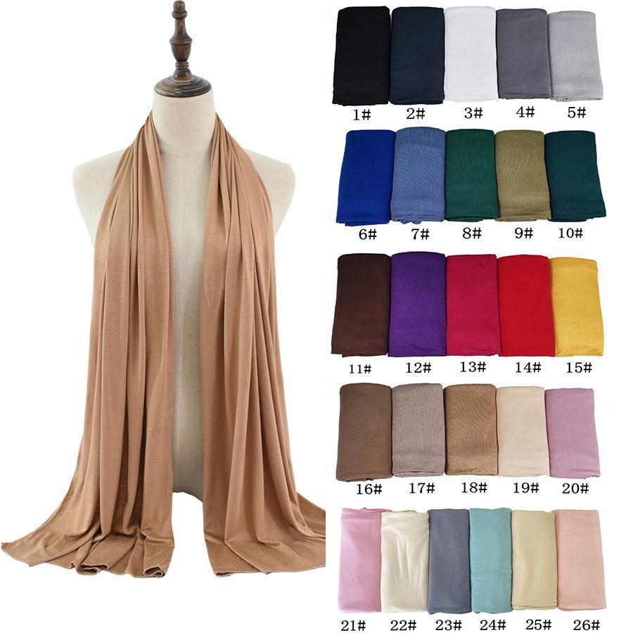 Cross-Border Pure Color Rayon Jersey Women's Scarf Mercerized Cotton Modal Jersey Bandana Factory Scarf Wholesale