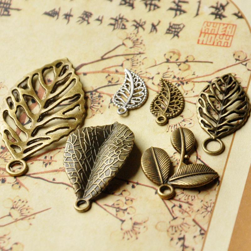new style retro style jewelry accessories leaf tag diy ornament material making woven bracelet accessories