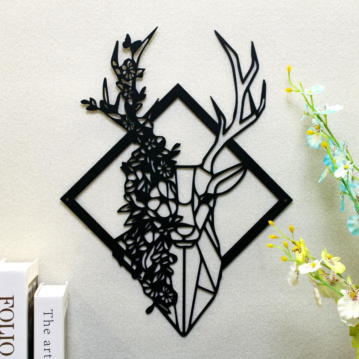 large metal deer wall art decoration country cottage decoration hunting decoration modern artistic home decorative wall full figure