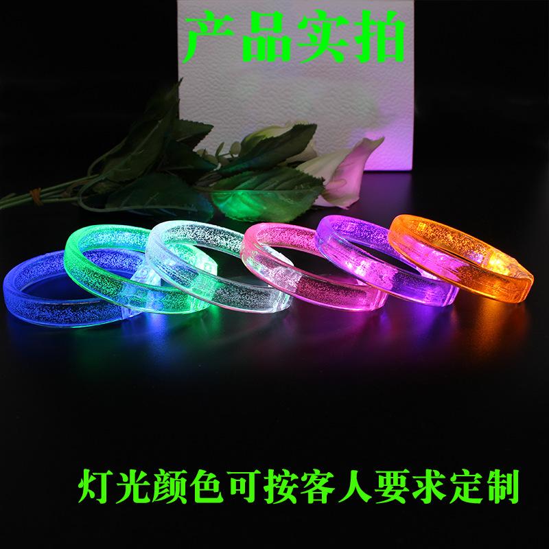 new cross-border sales colorful led wide bubble luminous bracelet can be private togo wechat promotional gifts gift details Picture