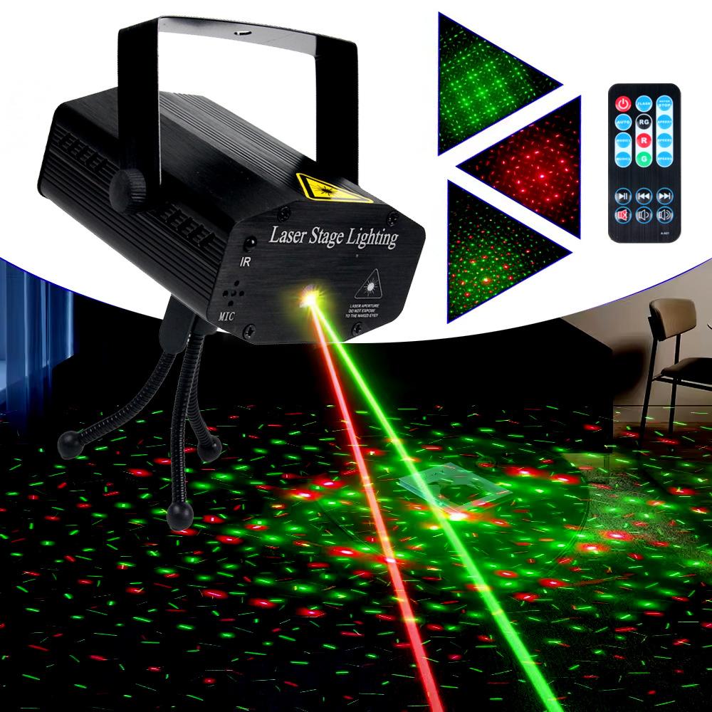 starry sky stage laser light voice control colorful rotating stage light pattern ktv bar projection laser beam light