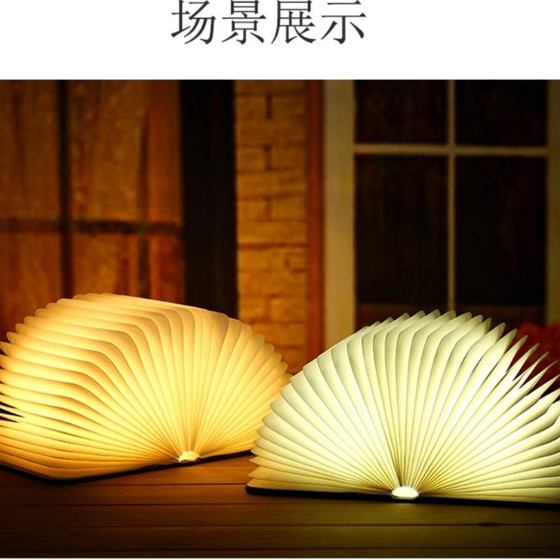 three-color eye protection lighting table lamp gift led wooden wholesale carving folding boy lamp stack flip small night lamp full figure