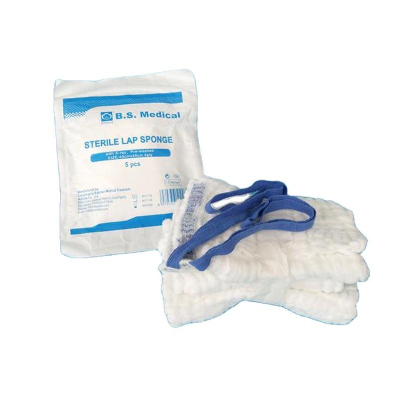ce certification medical gauze laparotomy compression non-woven gauzes 8 layers 40 * 40cm abdominal swab image line full figure