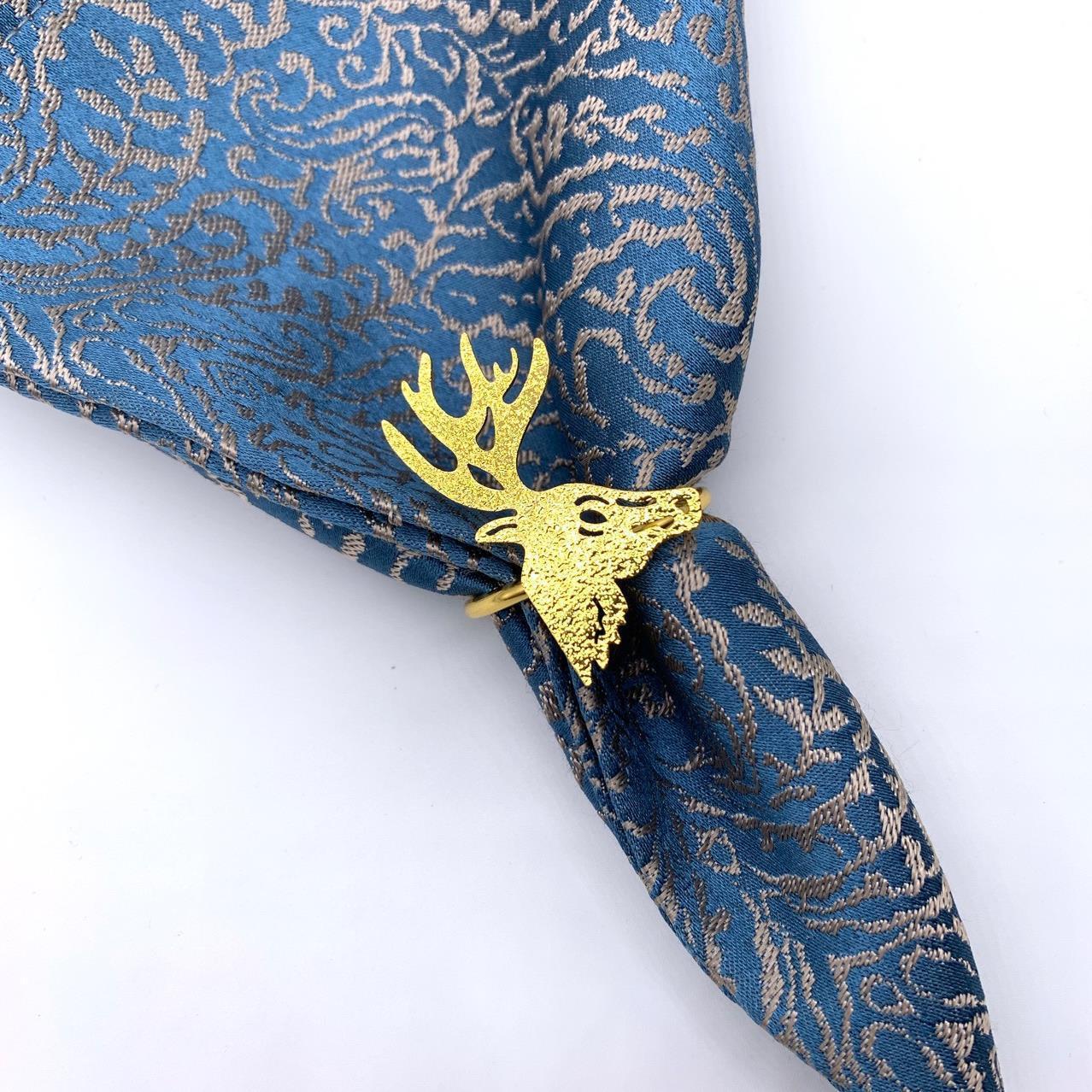 hotel western restaurant deer head rose metal napkin buckle ring napkin ring mouth cloth ring napkin ring golden factory supply details Picture