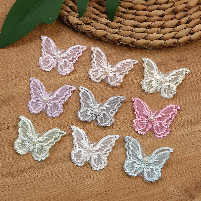 new single flower 3.5x4. 8cm multi-color three-dimensional pansy polyester lace diy accessories wedding lace wholesale full figure