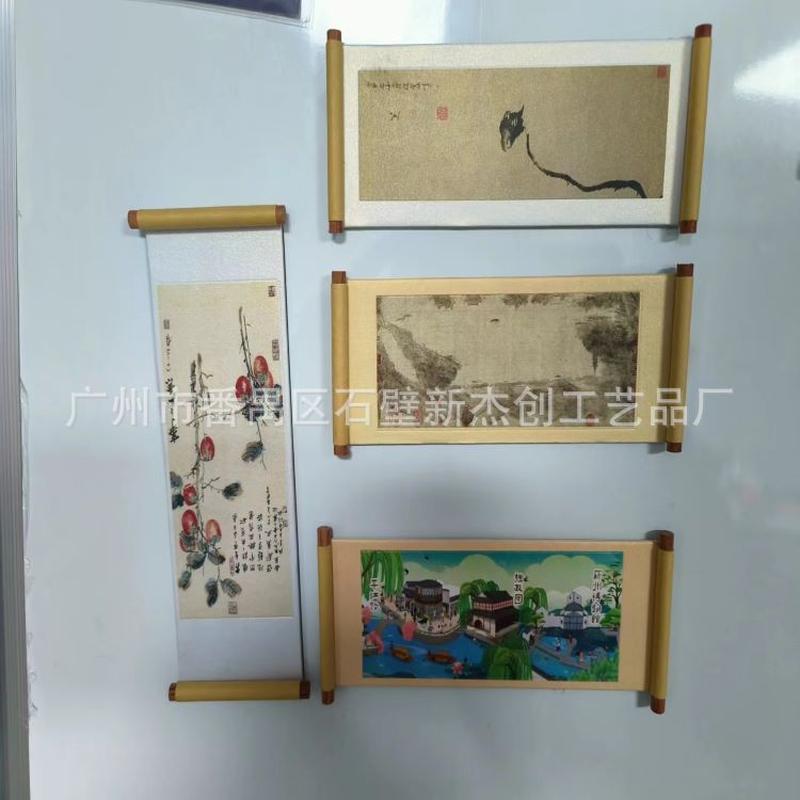 factory direct sales magnetic scroll refridgerator magnets customized logo creative painting landscape scroll refridgerator magnets