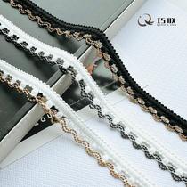 1.5cm chain single side metal lace hollow out golden balls curtain clothing ornaments accessories